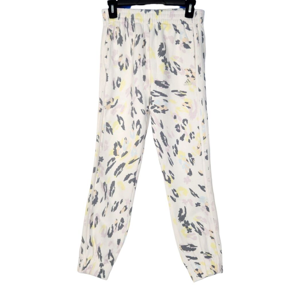 Adidas Big Girls Cheetah Print Jogger Pants Size Large 14 Comfort Casual